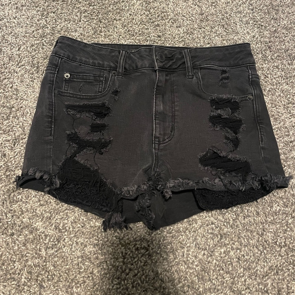 American Eagle Outfitters Black Hi Rise Shortie - 8
